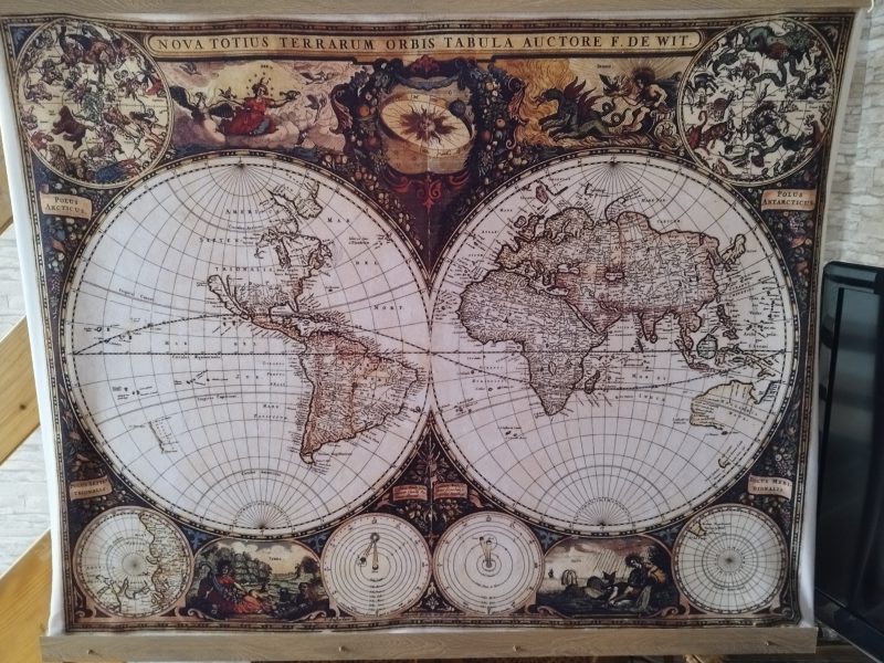 Vintage-Replik einer alten Weltkarte