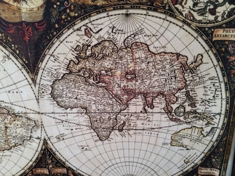 Vintage-Replik einer alten Weltkarte