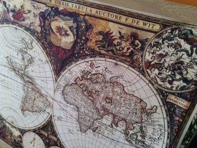 Vintage-Replik einer alten Weltkarte